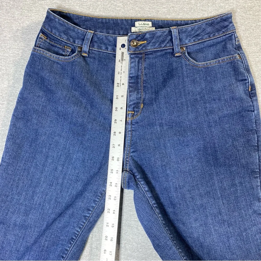 L.L. Bean Jeans Women's 12 Blue Classic Fit Straight Leg Hi Rise Preppy Denim - Picture 13 of 14